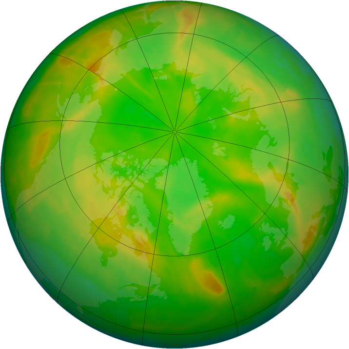 Arctic ozone map for 20 June 2010